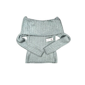 Abercrombie & Fitch Off The Shoulder Size Medium Sweater Ribbed Green NWT